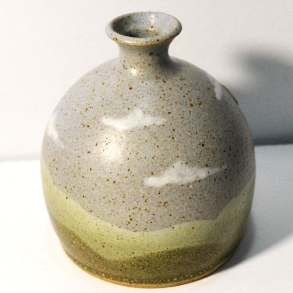 Vintage GK Pottery Clouded Sky Design Bud Vase Bar Harbor Maine 1985 - Picture 2 of 5